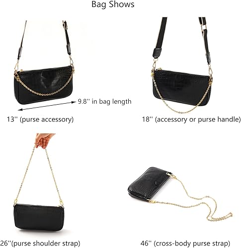 Miniatura 12 de Mini monedero de cobre cadena hombro bandolera correa accesorios encanto decoración Oro envejecido