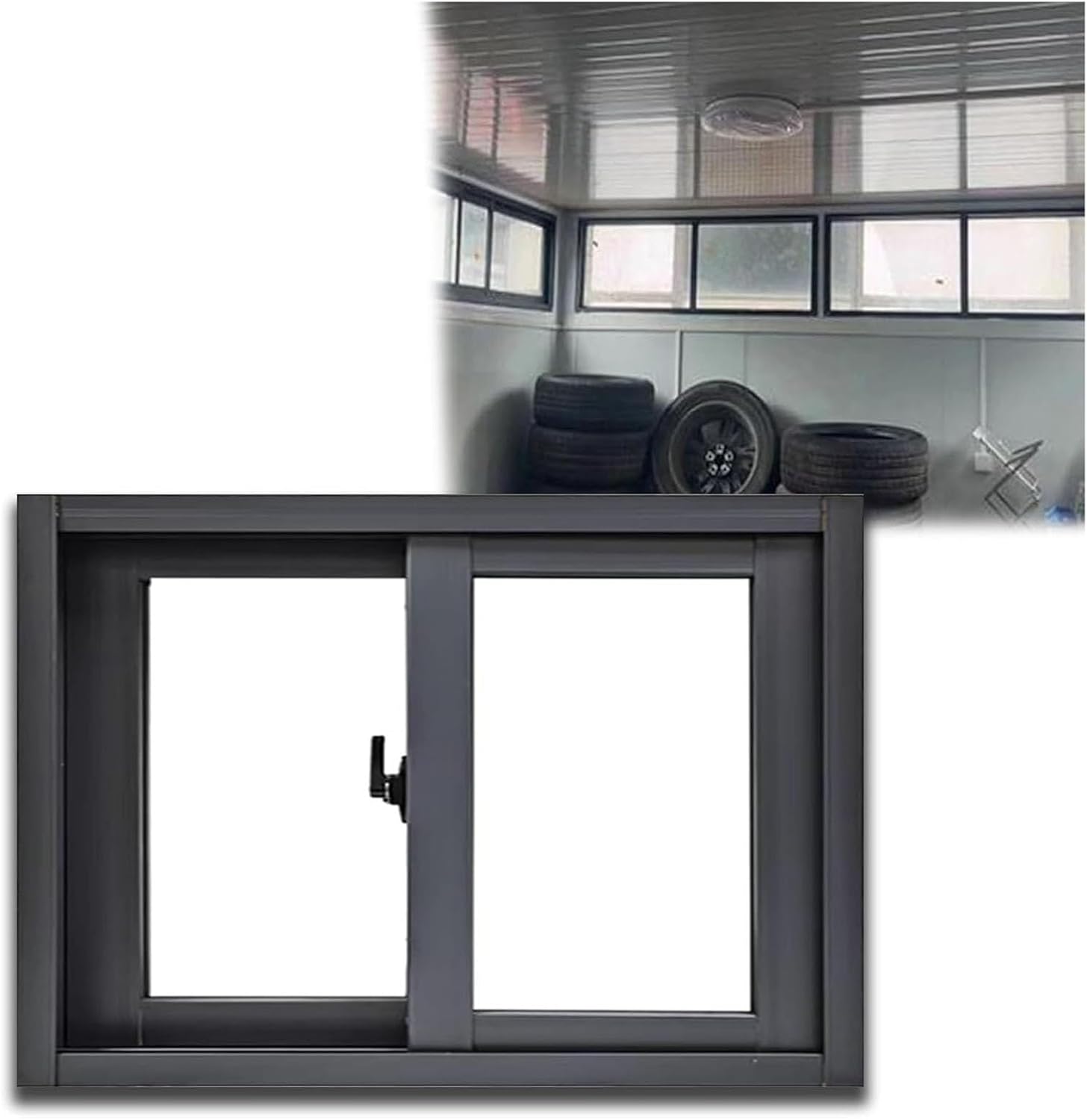 Horizontal Sliding Aluminum Bathroom Window - Mobile Home Replacement, Custom Size with Lock and Screen, Ideal for Home & Basement, 24x14 inches