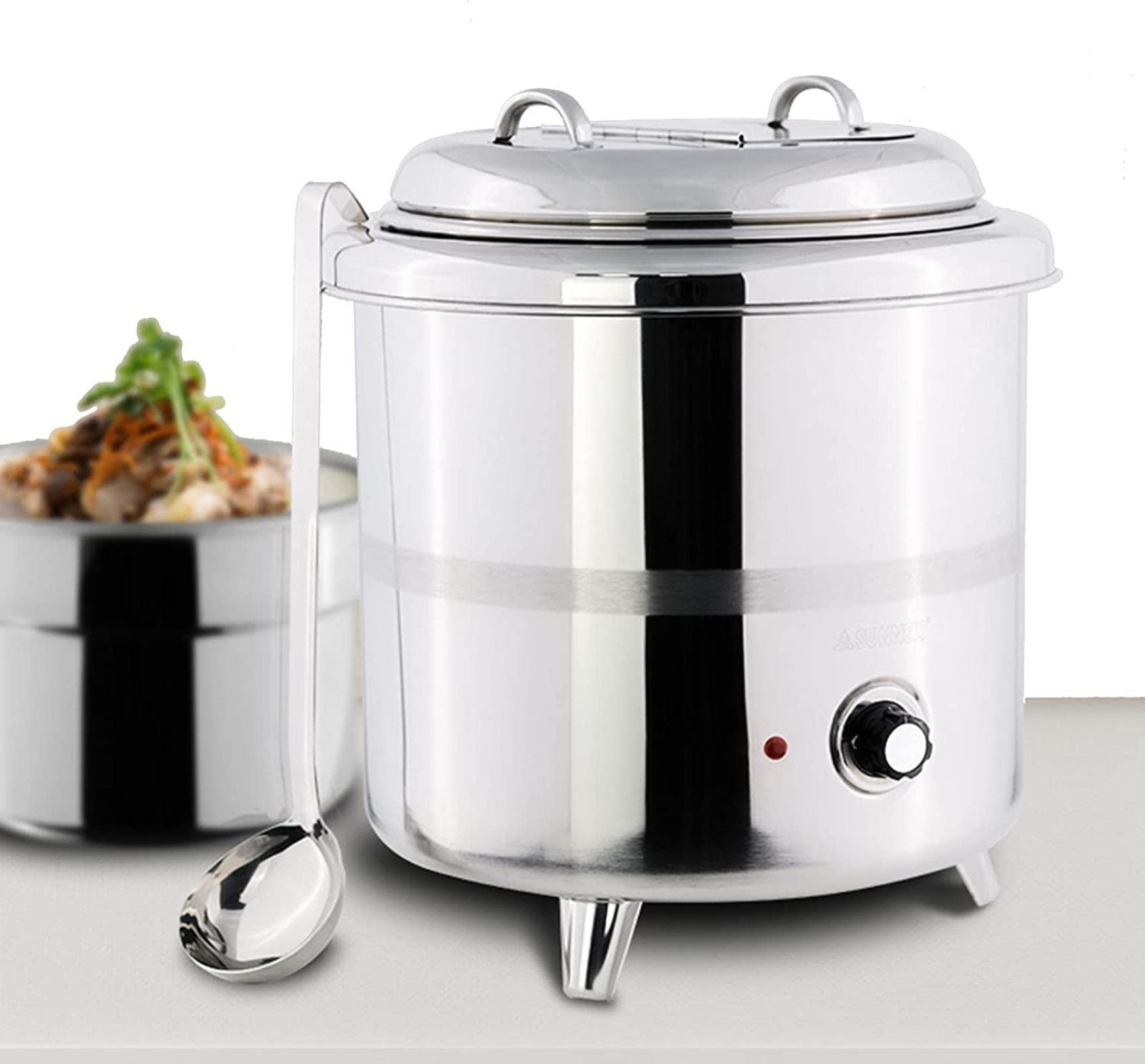 Stainless Steel Commercial Grade Soup Kettle, 380 W Portable Food Soup Kettle Warmer with Inner Tank, for Buffet, Restaurant, Party, Event, and Catering
