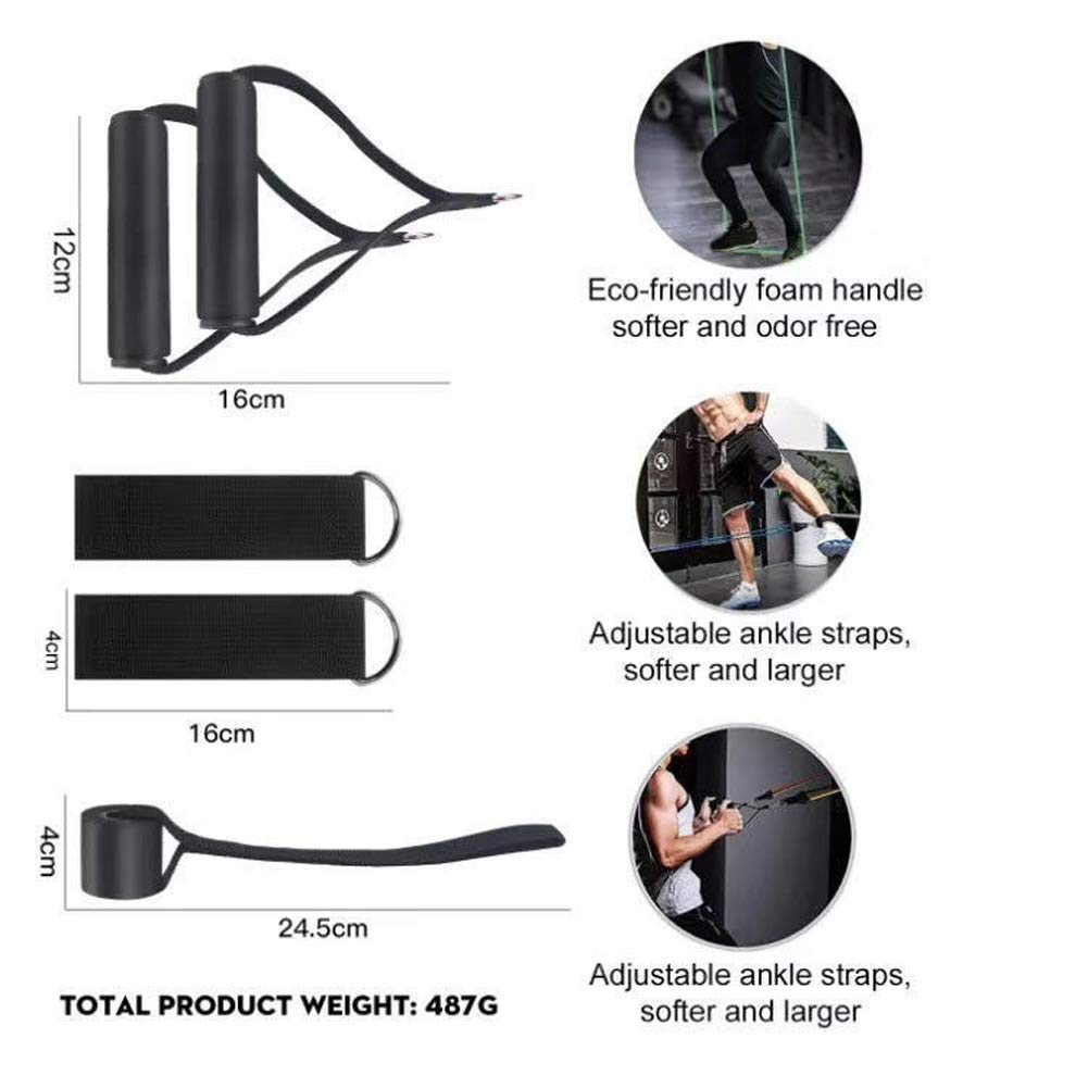 AIZYR Bande di Resistenza, Bande di Allenamento Fitness Elastici con Maniglie per L'allenamento di Resistenza, Fasce di Resistenza Fino A 100 Libbre