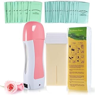 CUVLY Hair Removal Wax Kit Wax Heater Machine Roll on Hair Removal Wax Kit Wax Heater machine,Refill Cartridge Strips With...