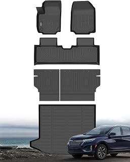 Floor Mats for Chevy Equinox 2025 Fuel Version (Not for EV) with Cargo Liner Backrest Mats, All Weather Waterproof TPE Rubber Anti-Slip Car Mats Set for Chevrolet Equinox Accessories