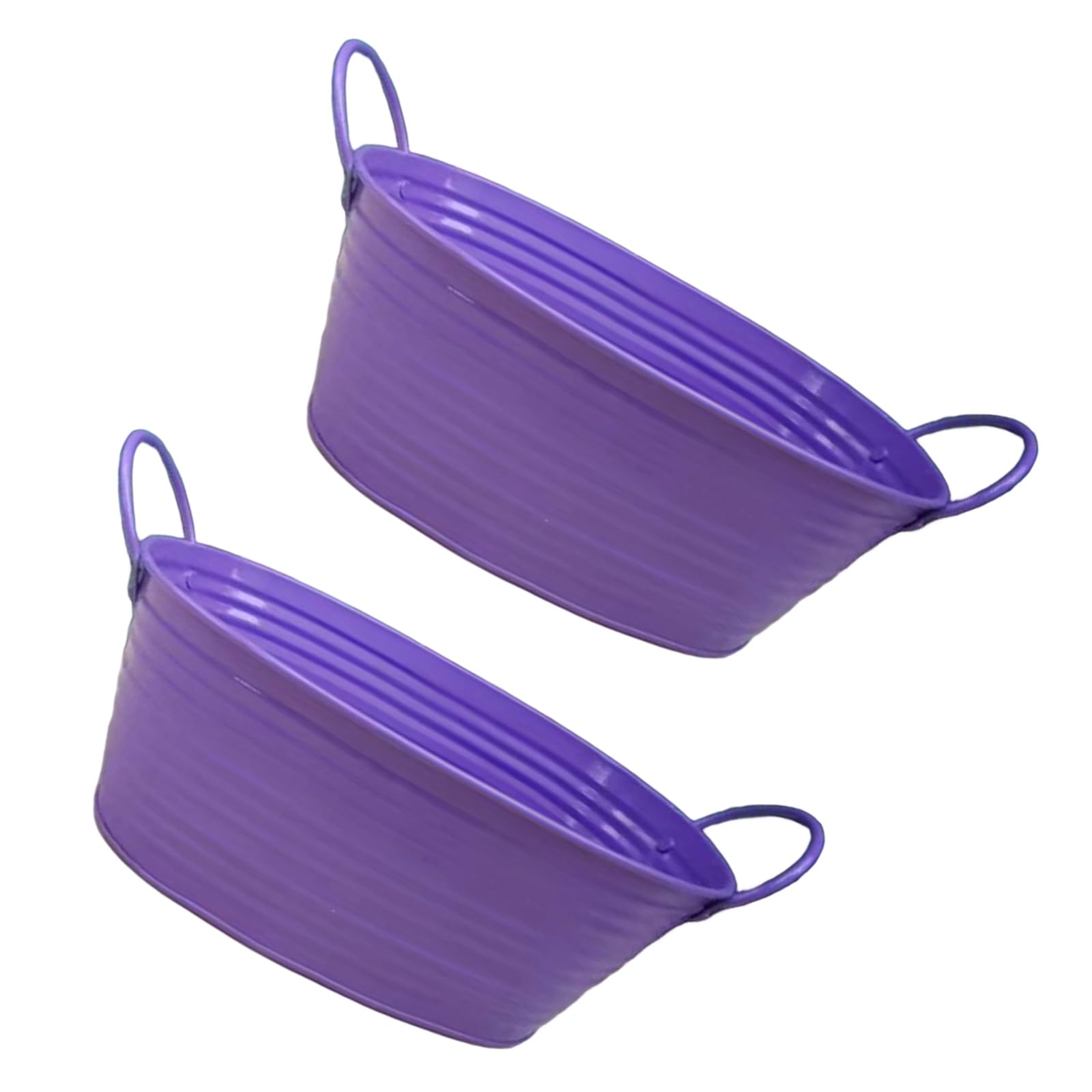 ljhnba Oval Metal Planter Container with Handles Bucket Suitable for Succulents Indoor Outdoor Garden Wedding Party Decoration Metal Planter with Handles