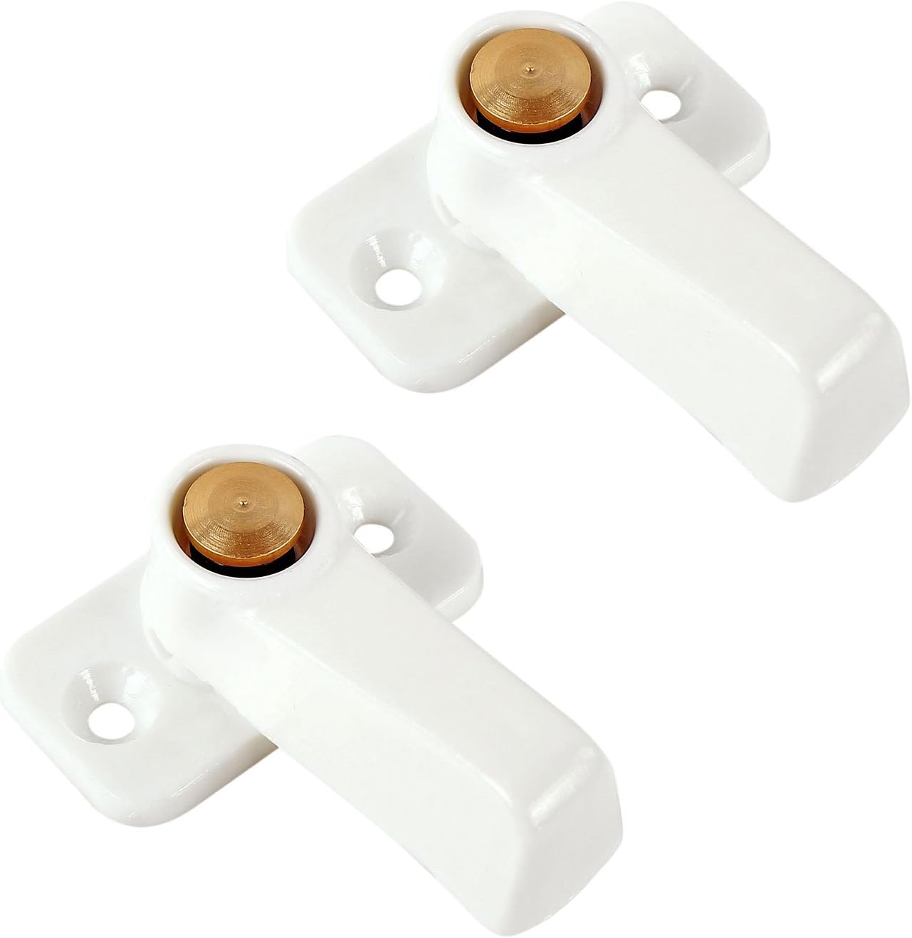 2 x Storage Door Lock, Twist Lock, White, Sash Lock, 3.5 mm Base Plate