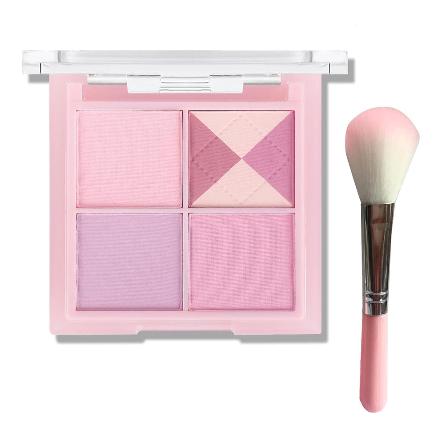 Azonee Blush Palette, 4 Colors Cool Purple Lavender Tone, Natural Glow Tint for Face&Cheek, Contour Highlight Blush All-in-One Palette, Smooth Blendable