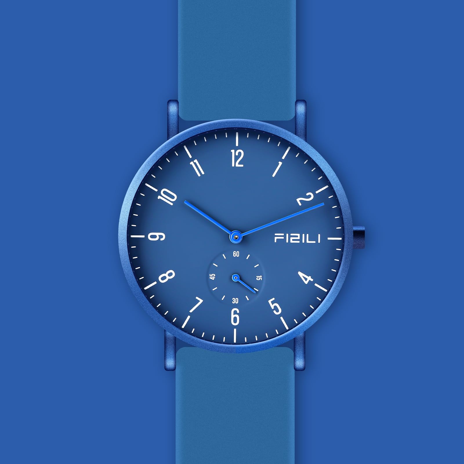 Orologio da polso da uomo, ultra sottile, minimalista, impermeabile, alla moda, per uomo o donna, con cinturino in silicone, 1100 blu, Moda