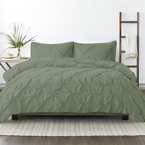 Miniatura 4 de Calidad prémium tamaño Super King de gran tamaño (120 x 98 pulgadas), juego de edredón plisado de 3 piezas, 100 % algodón egipcio de 400 GSM, 800
