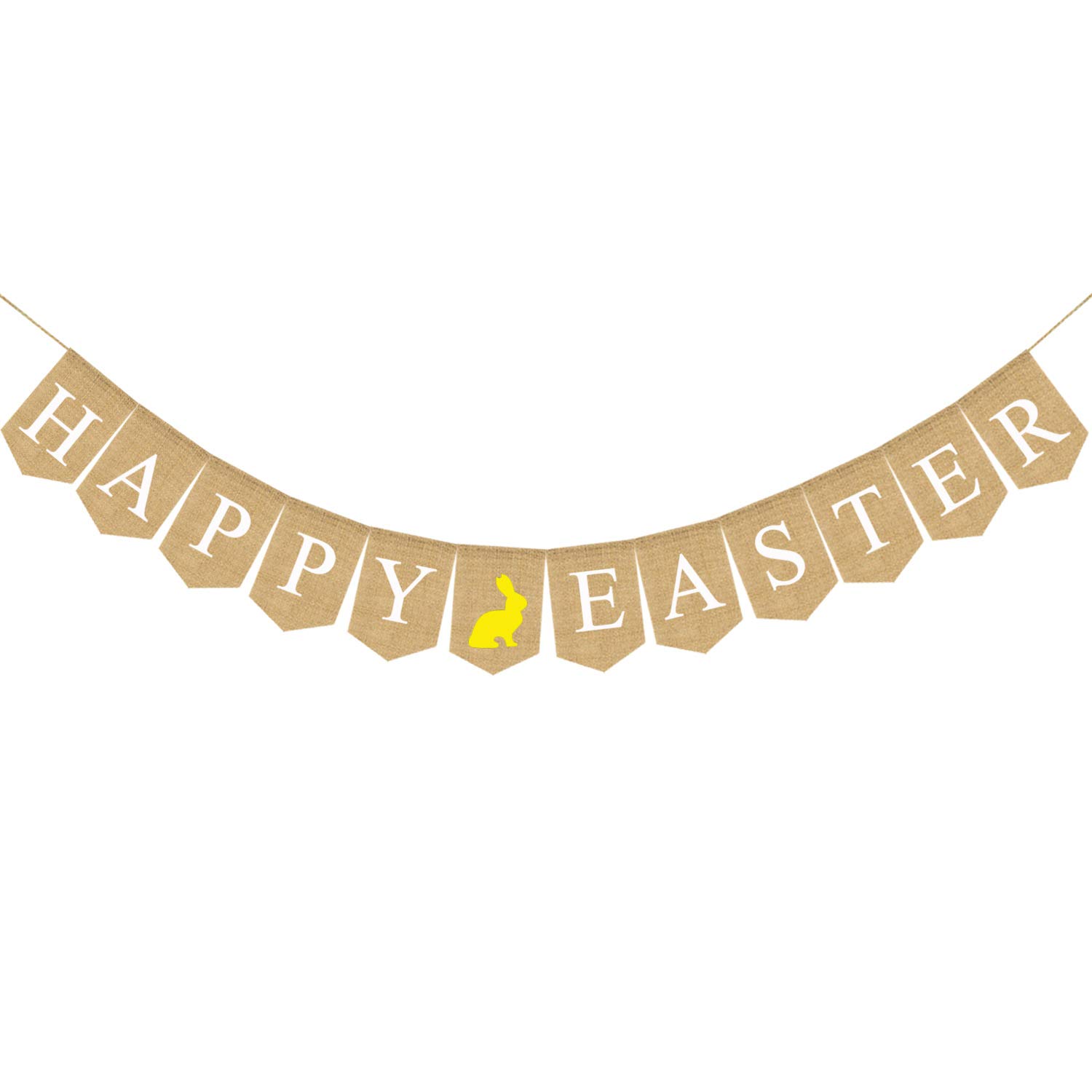 1 x Happy Easter Bunting Egg Hunt Hessian Banner Garland Banner Bunting Flag Party Decor Favor Home Decoration Environmentally Friendly and Practical