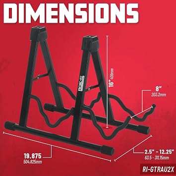 Gator Rok-It by Frameworks A-Frame Double Guitar Stand, Holds Most Standard Electric and Acoustic Guitars (RI-GTRAU2X)