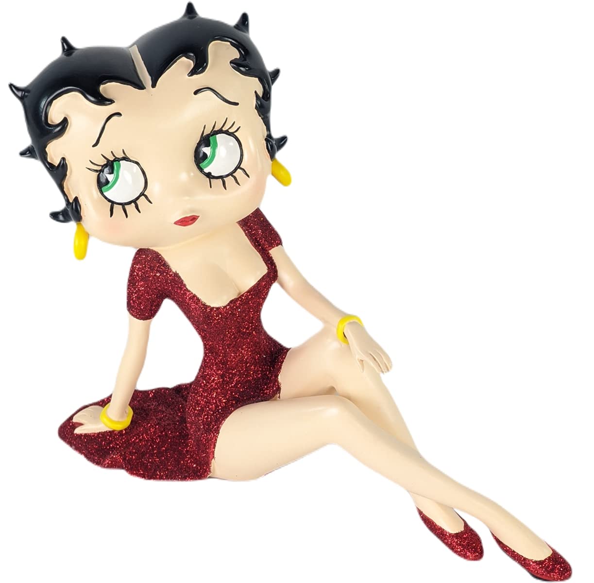 Middle-England Betty Boop Demure Red Glitter Dress 21.5cm Collectable Figurine