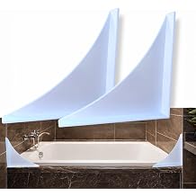 Shower Splash Guard Kit | Large Bathtub Splash Guards | Waterproof Self-Adhesive Shower Corner Guards | Keeps Water in Shower or Bath | 2 Pack 6.75 x 6.75 in