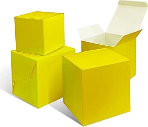 Amazon.com: XAGLVV 25 PCS Yellow paper Gift Boxes，3x3x3 inch Gift Box ...