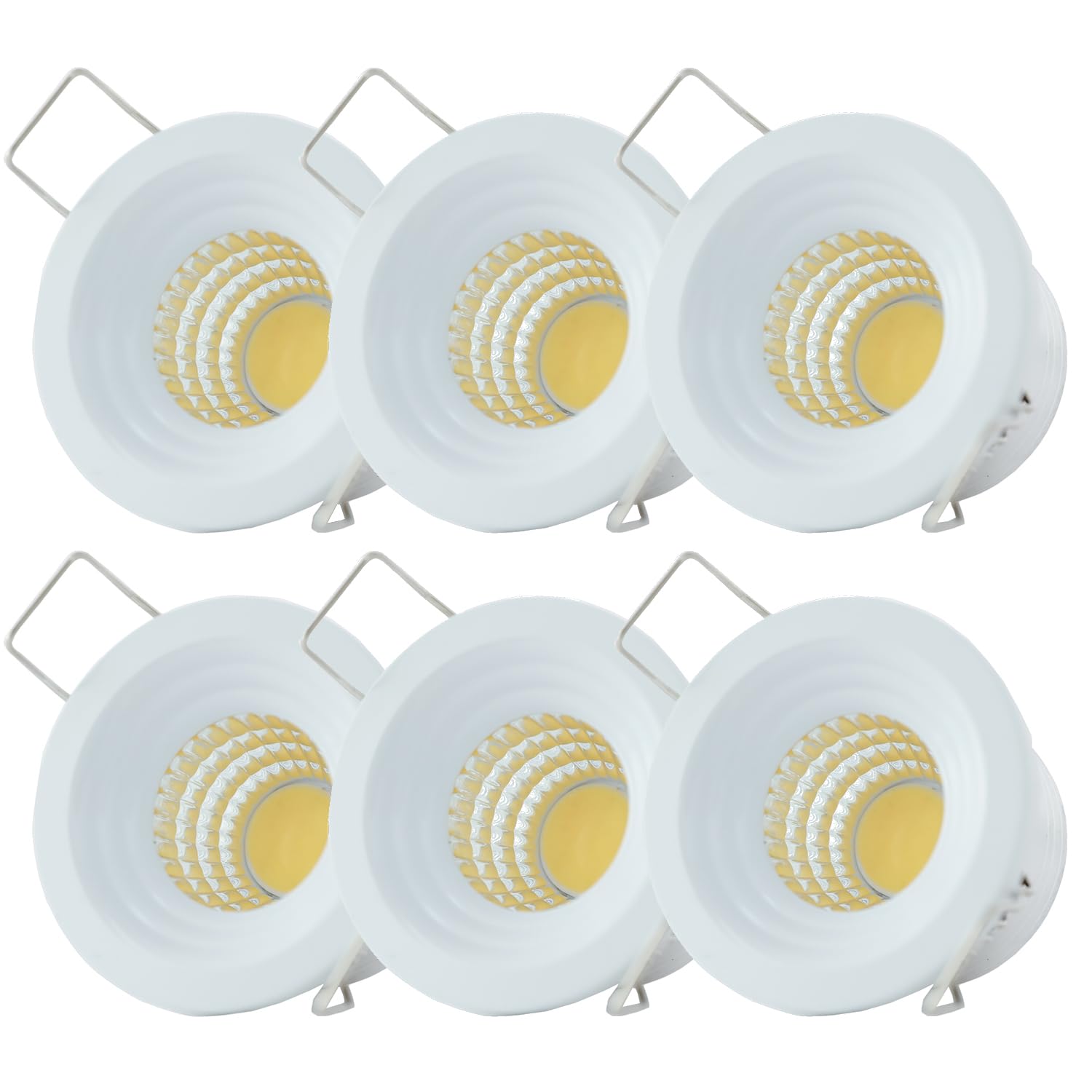 yeerockal 6 stuks mini-inbouwspots, set van 3 W, kleine spots met transformator (vervangbaar), aluminium buitenbehuizing, LED vast ingebouwde inbouwspots voor glazen ruimte, balkon, doe-het-zelf