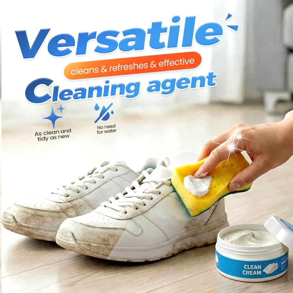 White Shoe Cleaner Cream, Multipurpose No Wash Cleaning Paste, Cleaning Cream For Leather Sneakers Soles