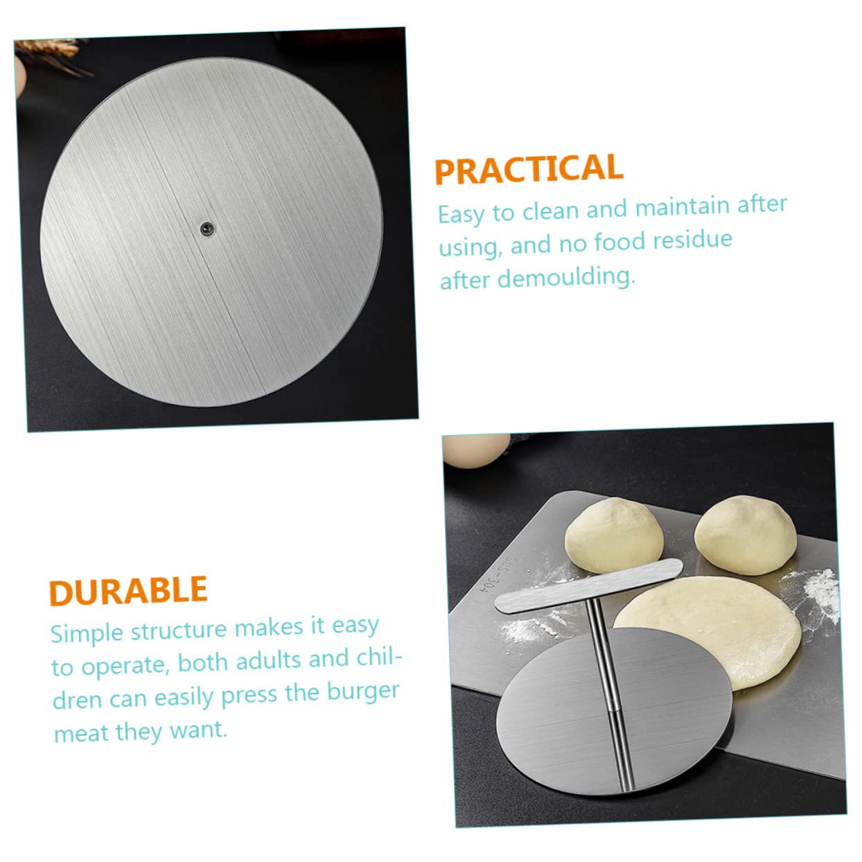 Prensa para Pasteles Accesorios para Parrilla Máquina para Hacer Hamburguesas y Hamburguesas Mini Plancha para panqueques Herramientas para Parrilla Mini Accesorios Plancha Plana Máquina