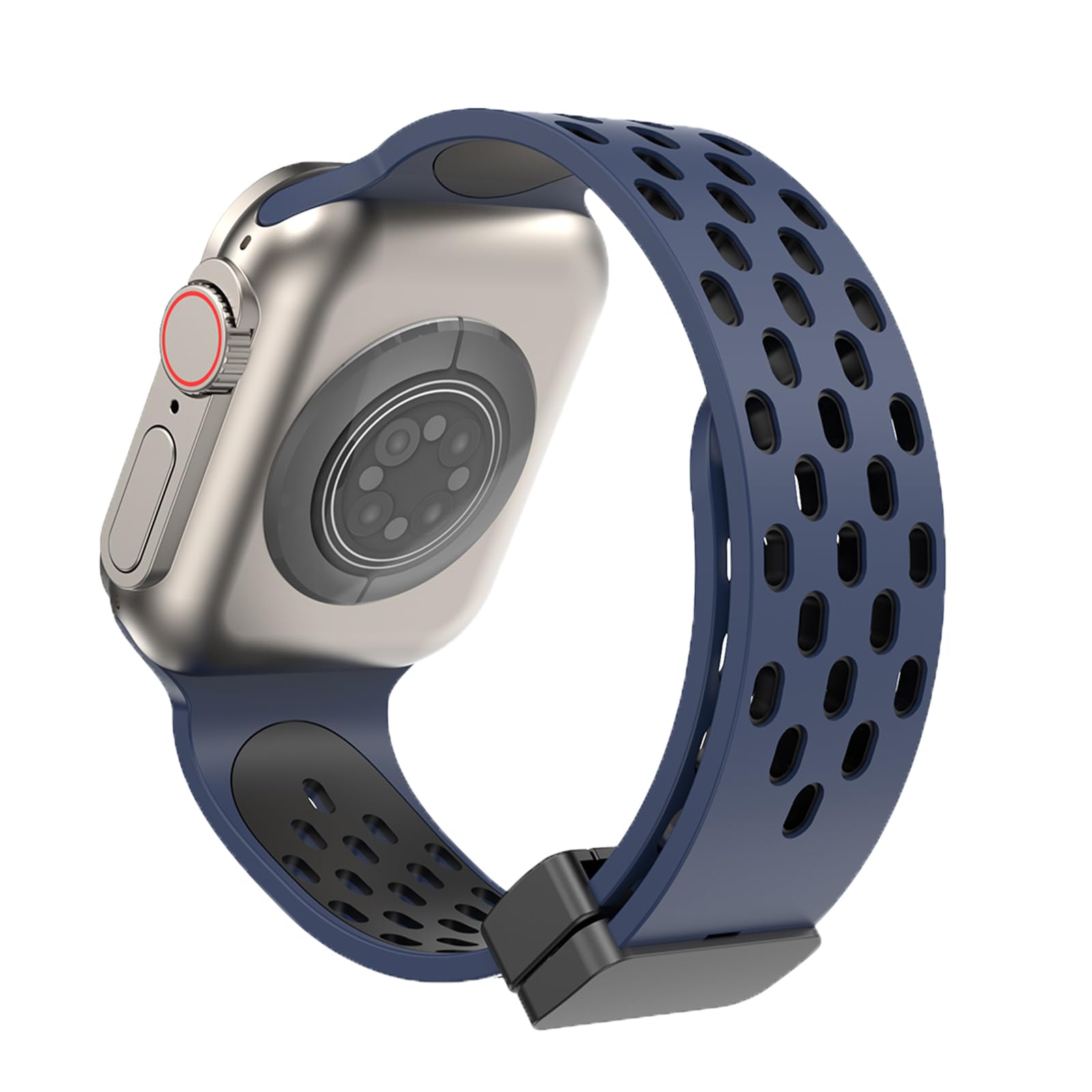 KASO workshops Magnetic Sport Folding Band for Apple Watch 49mm 45mm 44mm 42mm 41mm 40mm 38mm, Waterproof Breathable Silicone Compatible with iWatch Ultra SE Series 8/7/6/5/4/3/2/1, for Women & Men