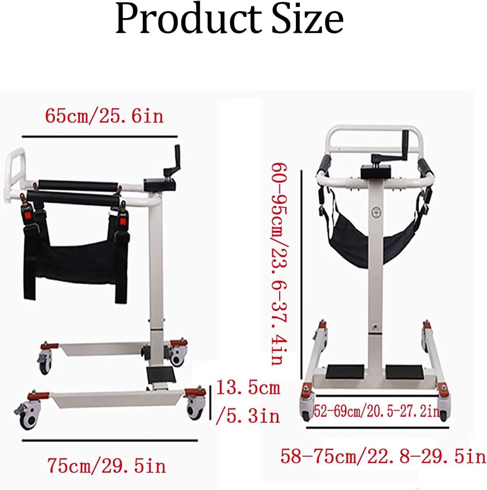 Silla de transferencia de elevación para pacientes, Elevador para Silla De Ruedas Grúa para Elevación Y Traslado De Pacientes Reposapiés Abatibles Ajustables en Altura para Ancianos Discapacitados
