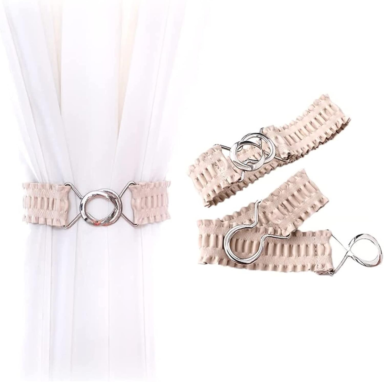 HCLRW Leather Curtain Tiebacks 2Pack Leather Elastic