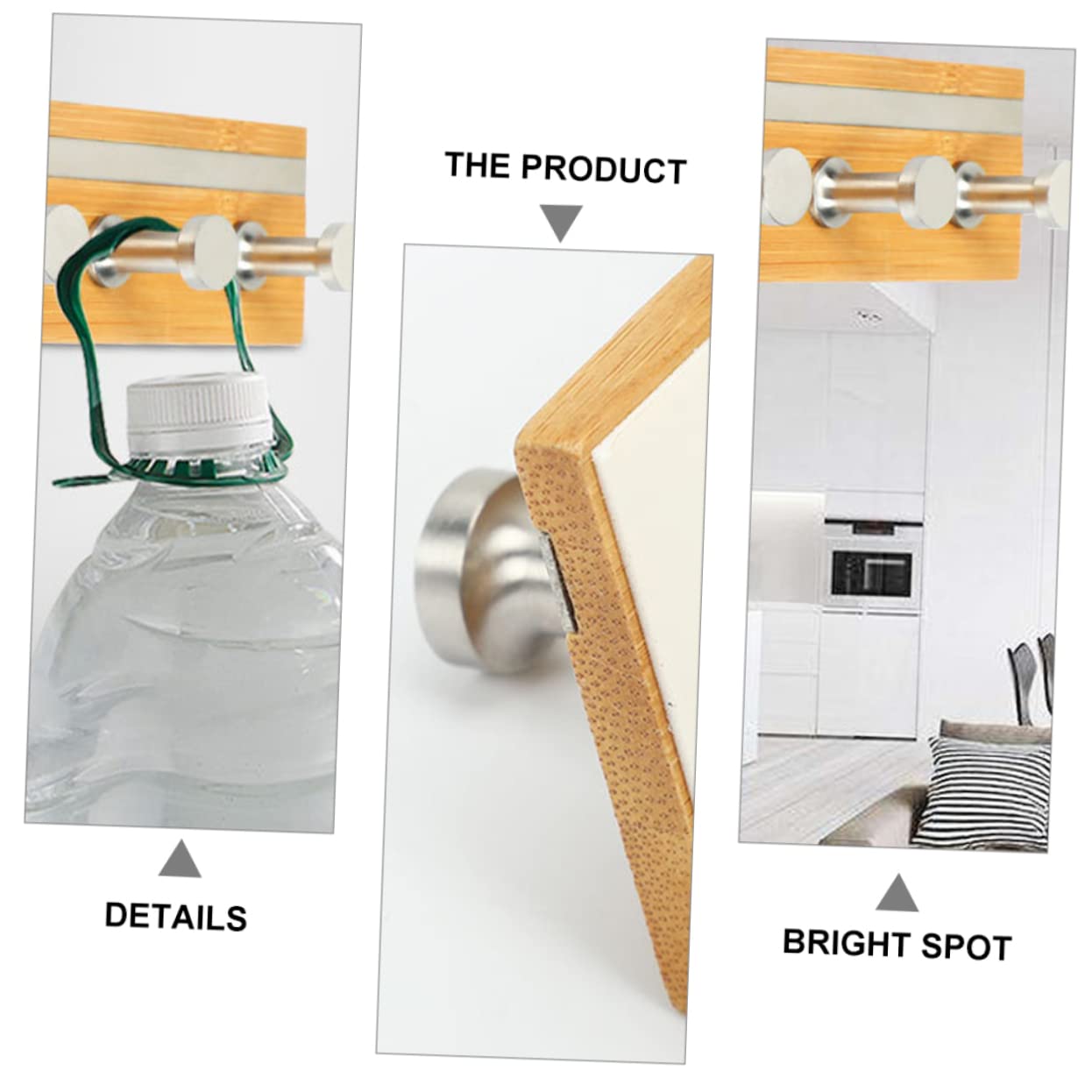 Holibanna 2 Ganchos Para Ropa De Baño Ganchos Para Toallas Ganchos Resistentes Toallero De Baño Soporte Para Toallero Perchero De Madera Gancho De Pared Para Ropa Perchero De Acero