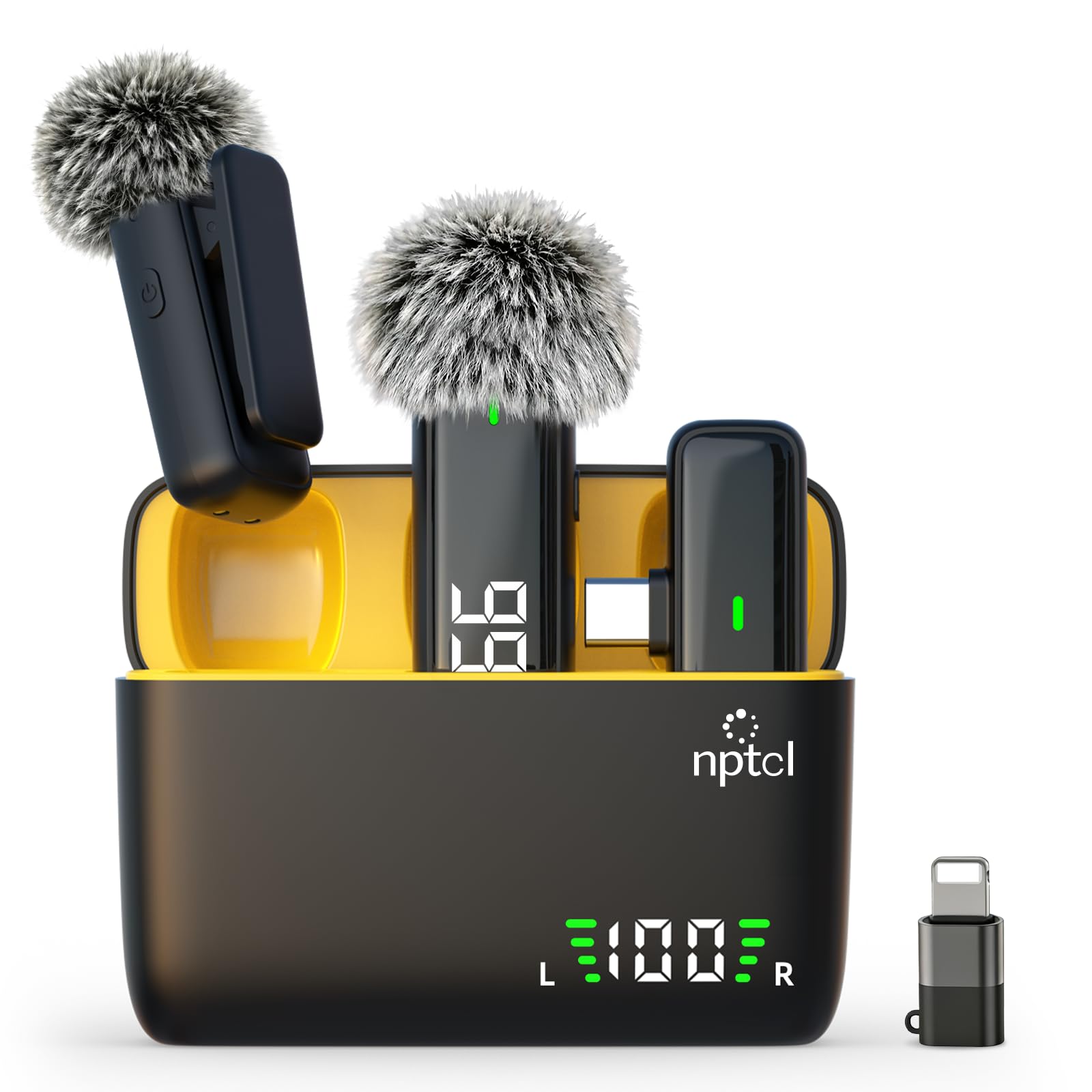 Photo 1 of NPTCL Wireless Lavalier Microphone for iPhone Android Phone - USB Type C Mini Microphone with 24H Charging Case Noise Reduction for Video Recording Vlog YouTube TikTok