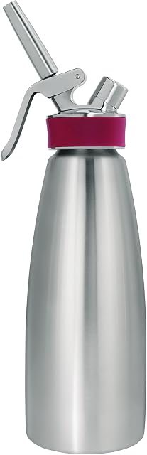 iSi Gourmet Whip Plus dozownik do śmietany, 1 litr/1 l, wykonany z wysokiej jakości stali nierdzewnej, działa z kapsułkami na śmietanę, na ciepłe i zimne sosy, zupy, espumy i desery