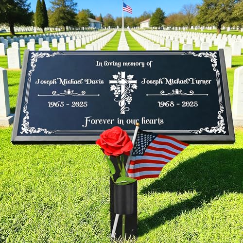 Image of Natural Granite Tombstone, Personalized Memorial Grave Marker
