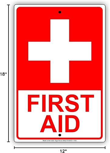 Miniatura 2 de Primeros auxilios con letras rojas gráficas Alerta de protección de seguridad en el lugar de trabajo Atención Aviso de advertencia Aviso de