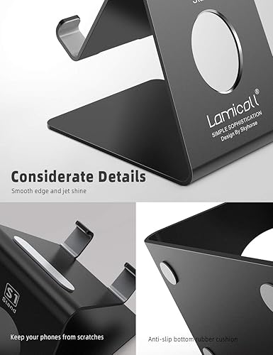 Miniatura 7 de Lamicall Soporte para teléfono celular, base para teléfono cuna, soporte, soporte para escritorio de oficina - negro