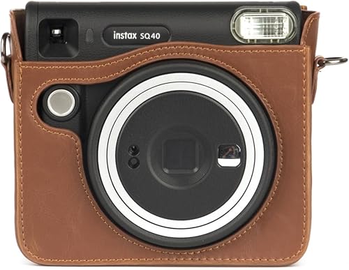 Miniatura 2 de Ferbao Funda protectora suave compatible con cámara instantánea Fujifilm Instax Square SQ40 SQ1, funda de piel sintética con correa de hombro