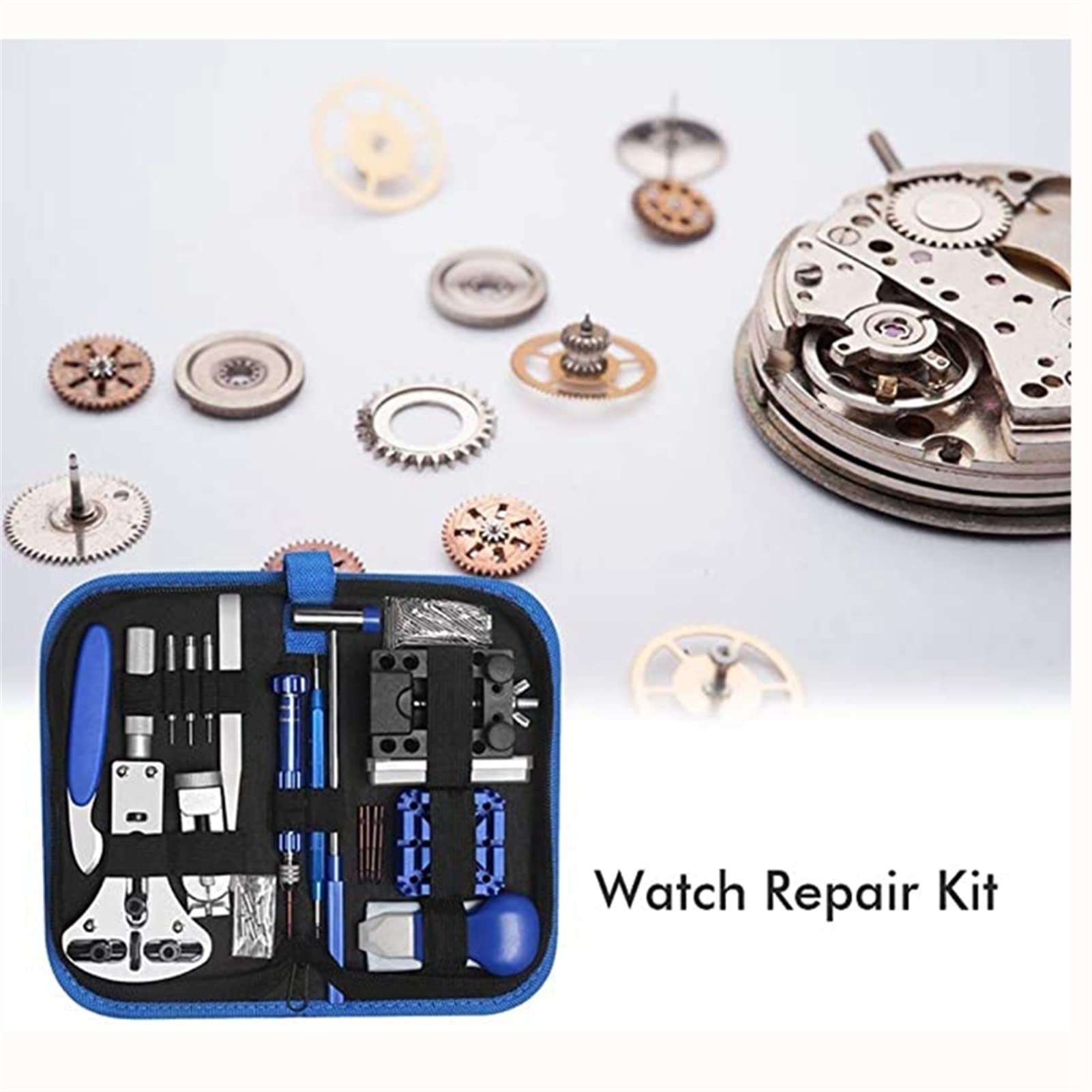 Uhrenwerkzeug Uhrenreparaturwerkzeug Uhrenbatteriewechsel Ersatz Uhrenbodenöffner Reparaturset Federhebel Werkzeugkastenöffner-Set Uhrenreparaturwerkzeuge