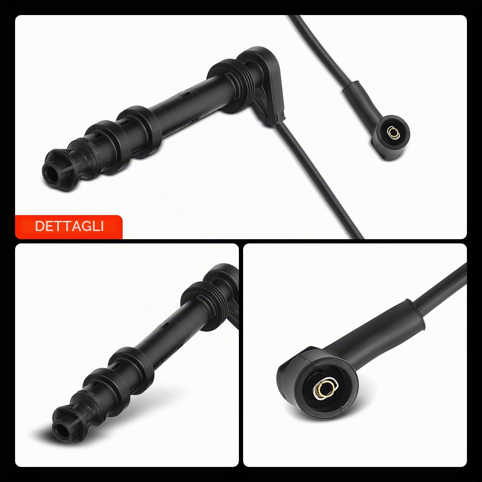 Frankberg 4x Set cavi di accensione Set cavi di accensione Benzina Compatibile con B.r.a.v.a B.r.a.v.o I Marea Multipla Palio Dedra Delta II Lybra SW Replace# 46413088
