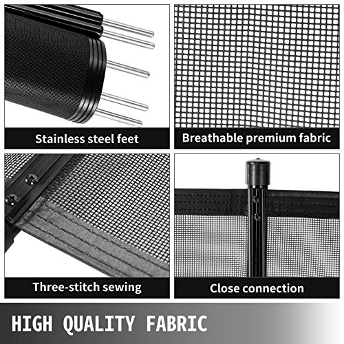 Happybuy Pool Fence, 4FTx 72FT DIY Pool Fences for Inground Pools, Removable Child Safety Pool Fencing, Swimming Pool Fence in Ground for Kids Safety, Black Pool Mesh to Protect Kids