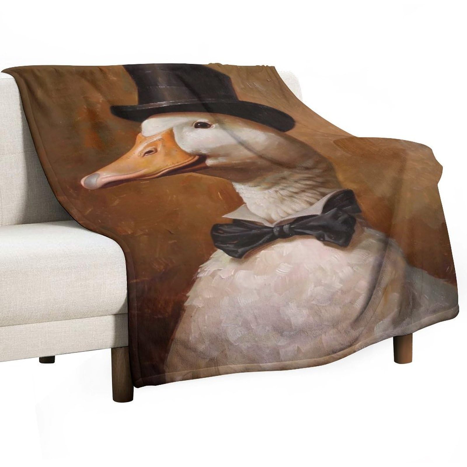 YHGSREUOH Gentleman Duck 02 Flannel Blankets Fleece Soft Throw Lightweight Plush Gifts for Couch, Bed, Cozy Sofa Plush, Chair, Lovers 32x48inch(80x120cm)