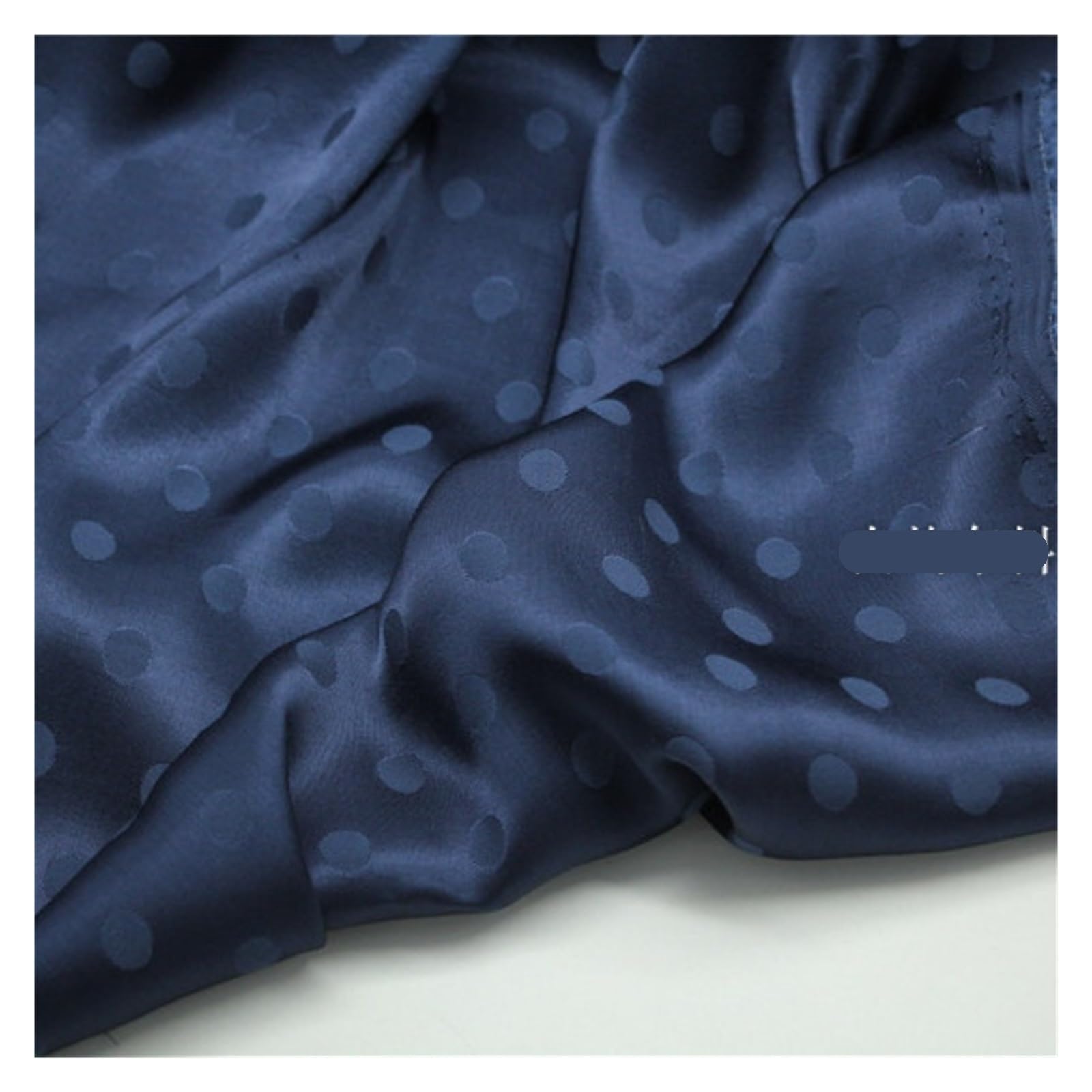 Tela de lunares Telas de satén algodón con lunares azules, vestido suave brillo transpirable y camisa lisa for estilos primavera verano