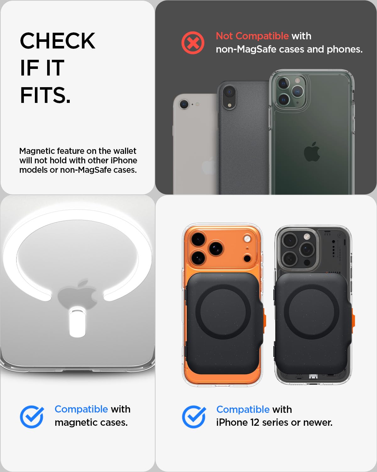 Spigen TinTap MagFit+ MagSafe Kartenhalter mit Verschluss-System Kompatibel mit iPhone 17/16/15, andere MagSafe-Modelle, Google Pixelsnap und MagSafe-Zubehör - Schwarz