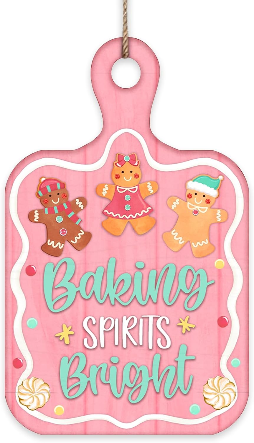 Amazon.com: Bolisom Pink Christmas Baking Spirits Bright Front Door ...