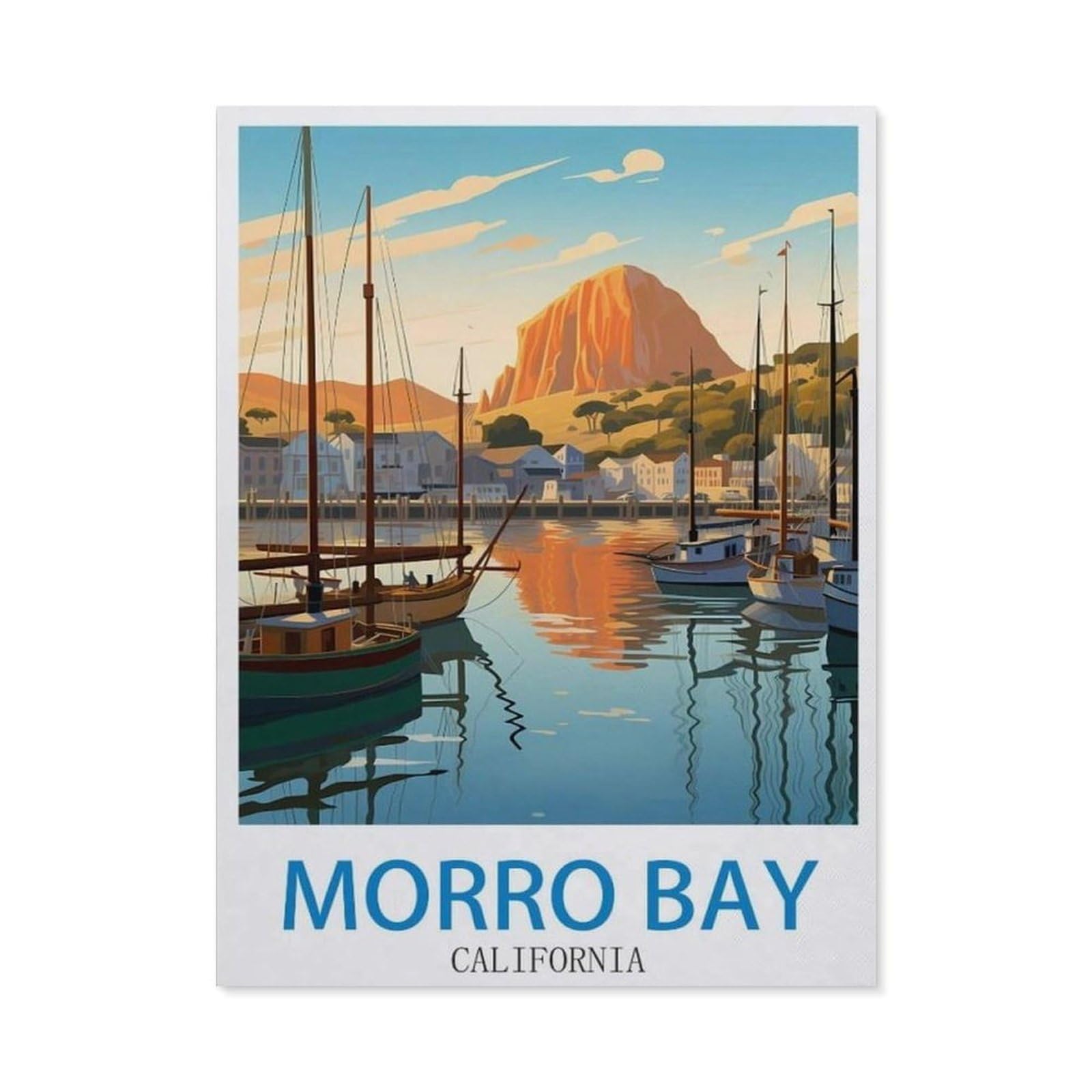 Metal Tin Sign，Morro Bay California，Tin Sign Vintage Art Wall Decor Sign Home Kitchen Bar Patio Cave Funny Decor(15x30cm）6x12 inch-EE91