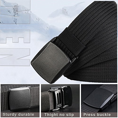 2 Pack Nylon Belt Outdoor Non-Metal Mens Military Web 1.5" Tactical Work Belt2
