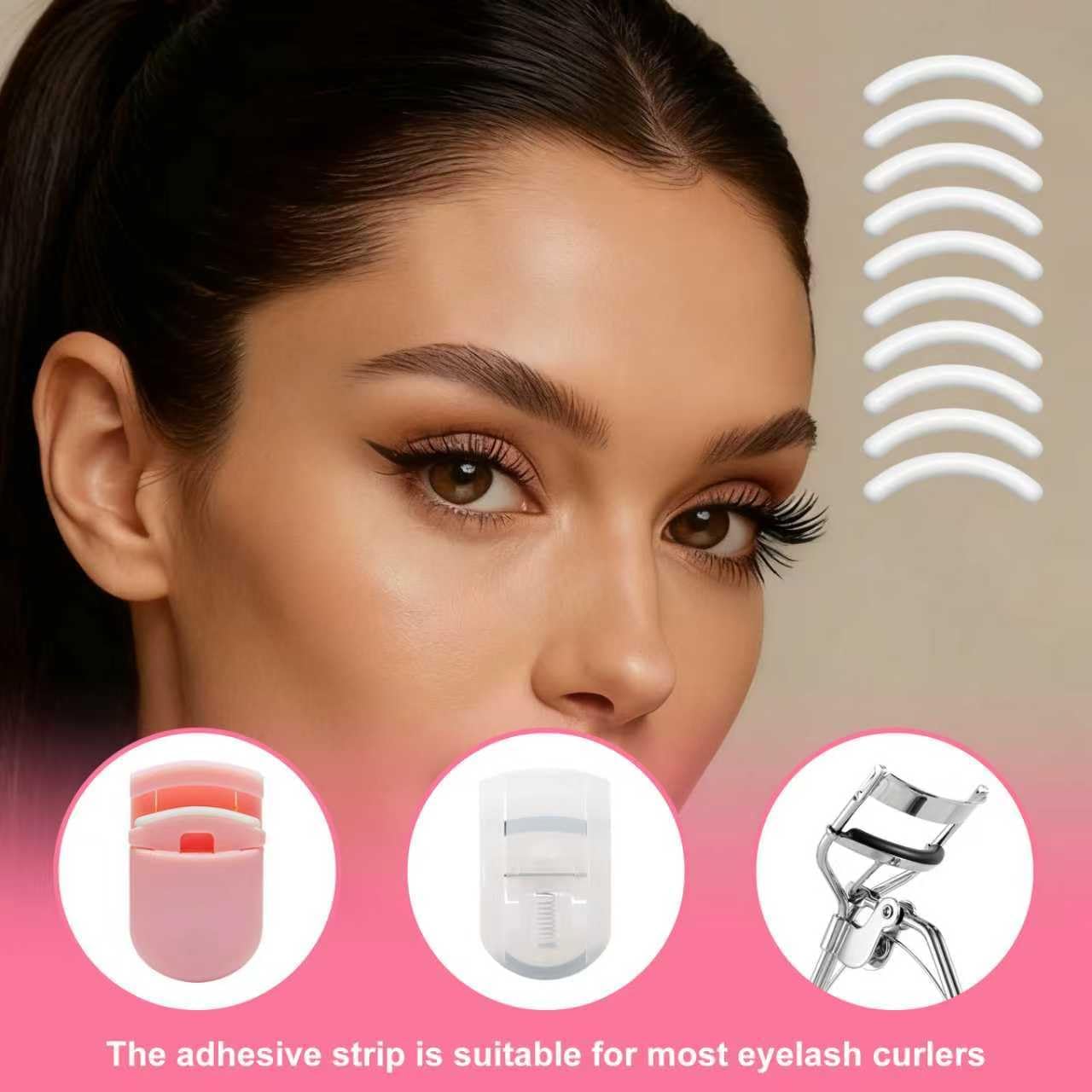 Lash Refill Pads Replacement for Revlon/Shiseido/Muji/Japonesque | travel eyelash curler, 20 Pcs, Silicone, White