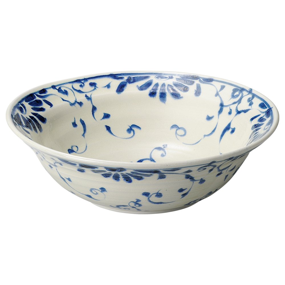 Yamashita Kogei 14067940 Large Bowl, White, Diameter 16.3 x 5.1 inches (41.5 x 13 cm), Annan Kusu Sarasa, Hand-ground Large Pot