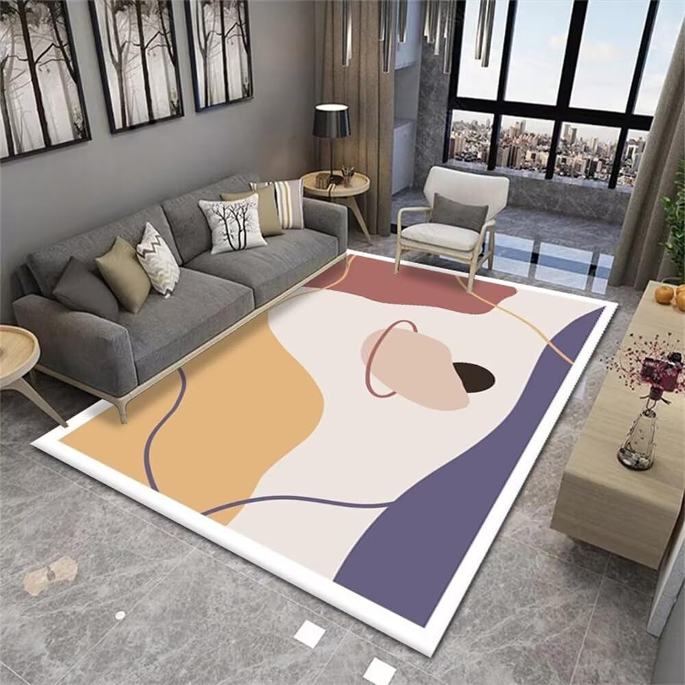 Tapis salon et chambre d'enfant style traditionnel à lignes colorées 90x200cm