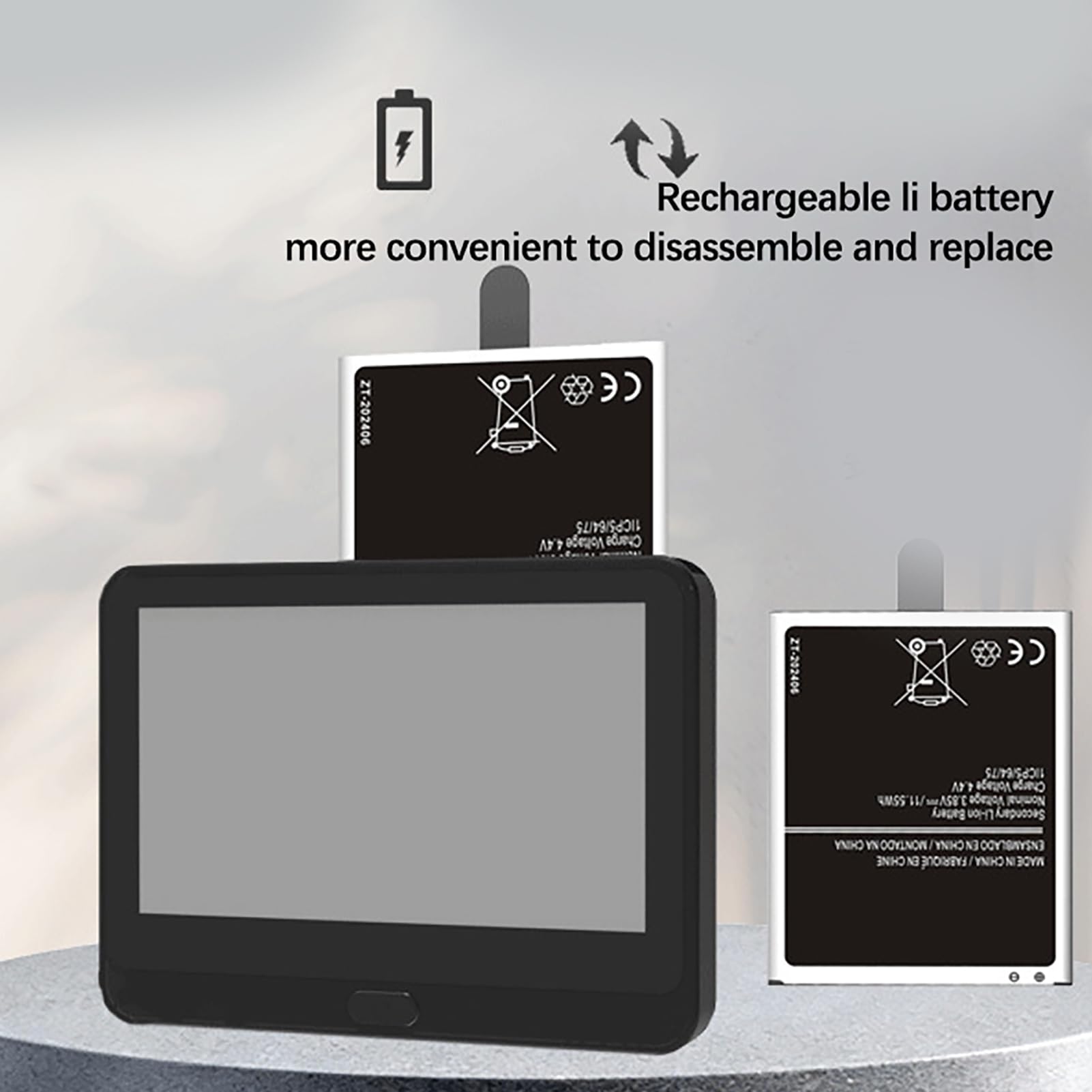 EMUKOEP Campanello Intelligente con Display HD da 4,3 Pollici e Visione | Rilevamento Movimento PIR, Filtraggio Umano, Controllo App WiFi 2.4G, Batteria Ricaricabile da 3000 MAh, Supporta Spessore
