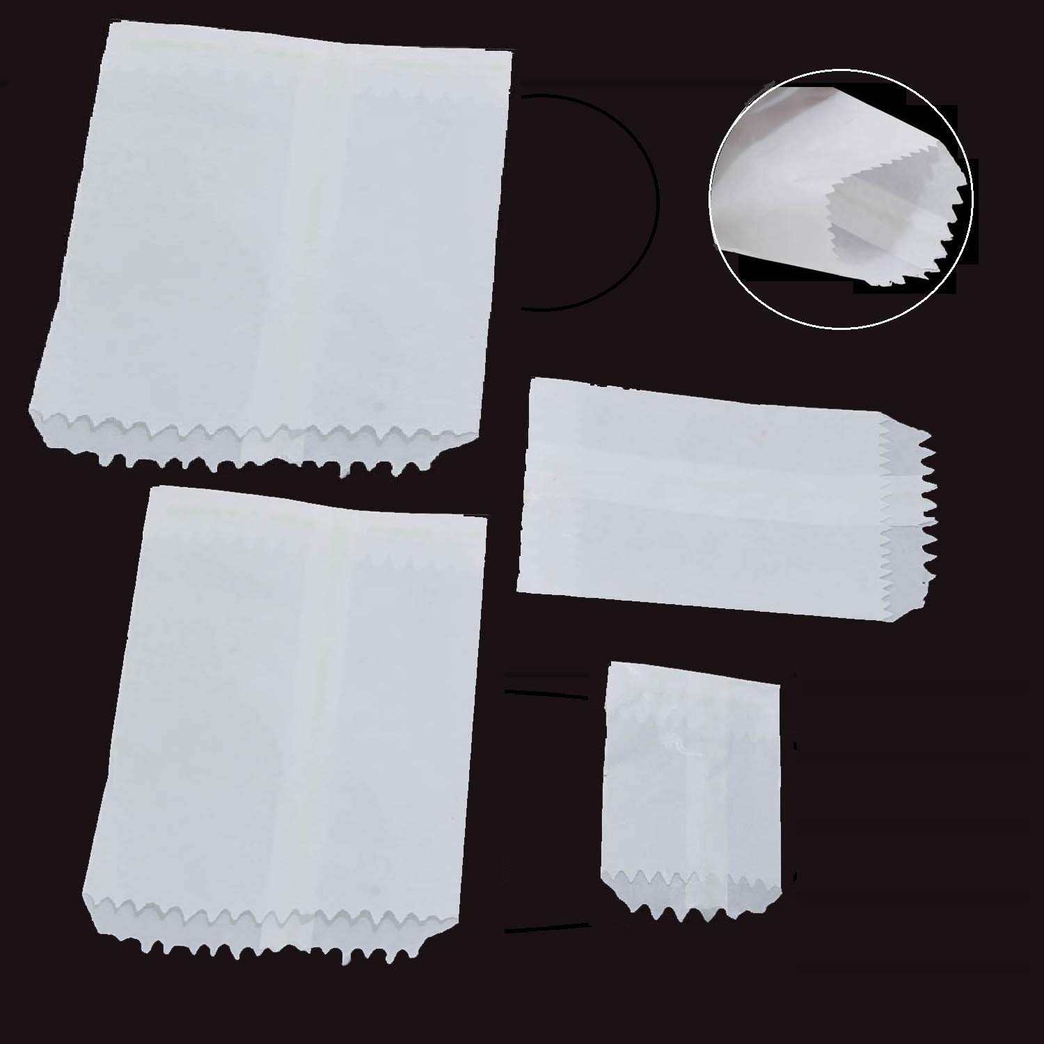 Aumni Crafts Butter Paper Covers Combo (6x9 CM, 9.5x12.5 CM, 11.5x16 CM, 14x21 CM, 95-100 Covers Each Size, Total 375+ Covers) Multipurpose Packing White