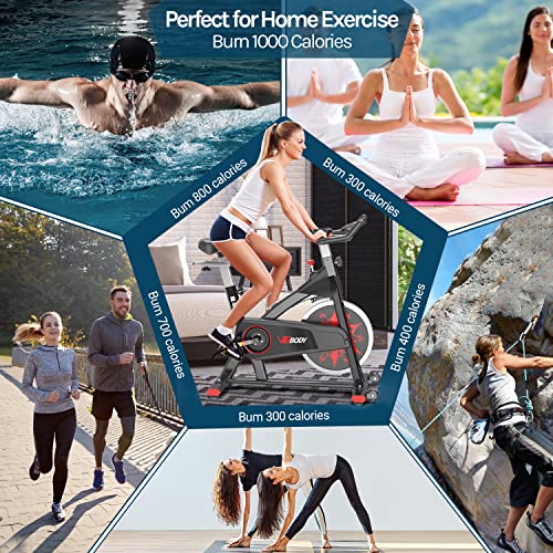 VIGBODY Exercise Bike Indoor Cycling Bike Adjustable Stationary Bicycle for Home Gym Workout Cardio Bikes Upright Bike
