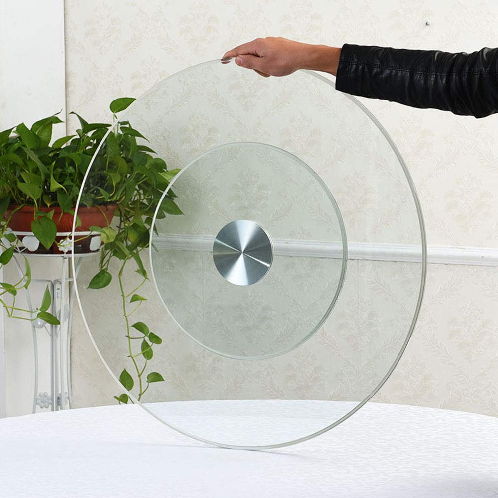 Plateau tournant pour table de cuisine et de salle à manger, mobilier d'extérieur, table de conférence de bureau, verre transparent, 80 cm