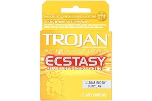 Trojan Ecstasy Ribbed Condoms - Pure Bliss