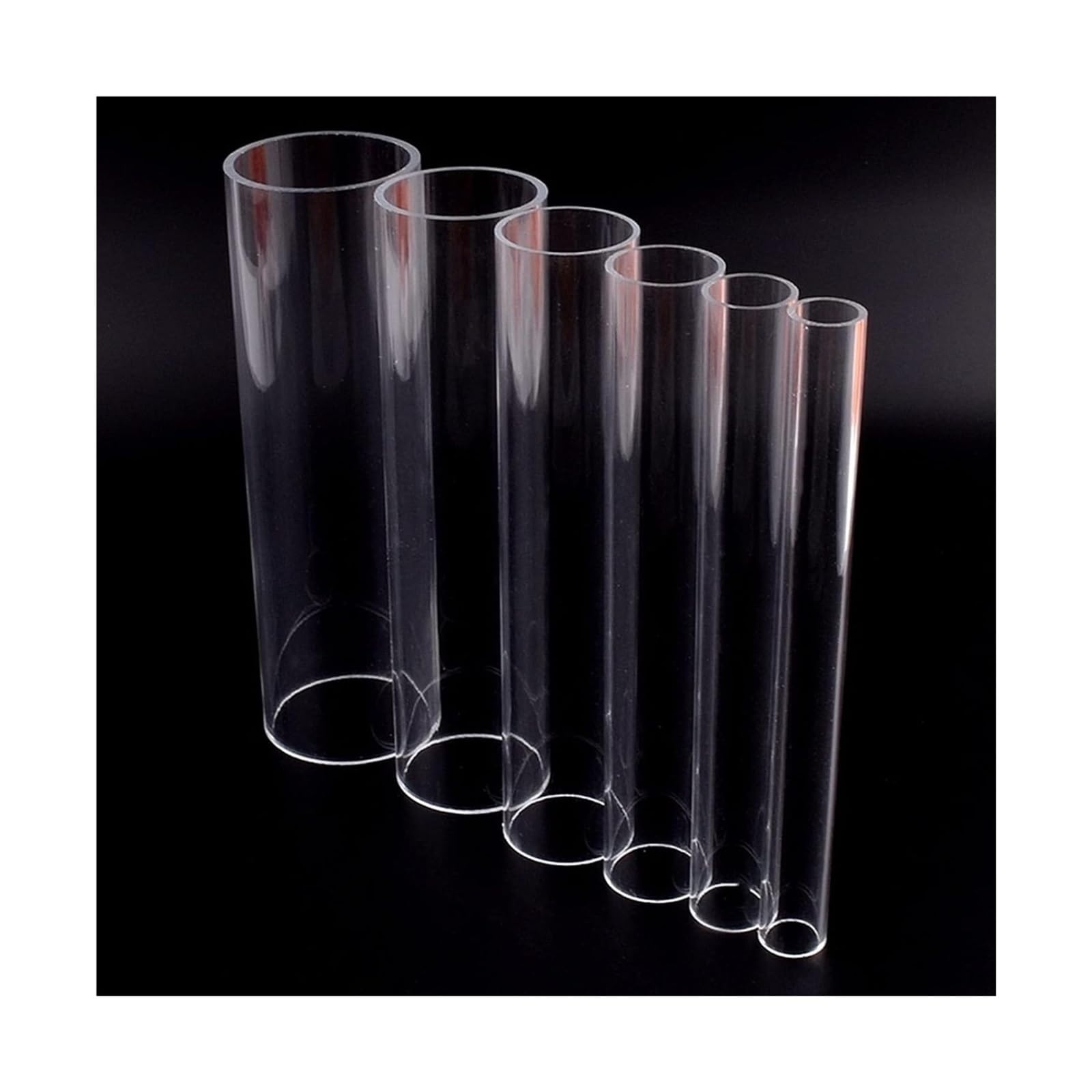 3er-Pack Acryl-Rundrohr, 50 cm Länge, transparent | Klares, starres Acrylrohr for DIY-Bastelarbeiten, Beleuchtungsständer, verschiedene Größen(32mm Outer Dia)