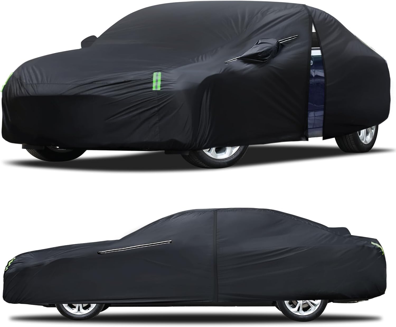 Car Cover Waterproof All Weather for Automobiles, Size A3 Universal Fit for Sedan Camry, Ford Mustang, Chevy Camaro/Malibu, Kia Optima, Hyundai Sonata, Nissan Altima, Tesla Model (187-198 inch) For Sedan Black A3 Fit Sedan Length 187 To 198 inch