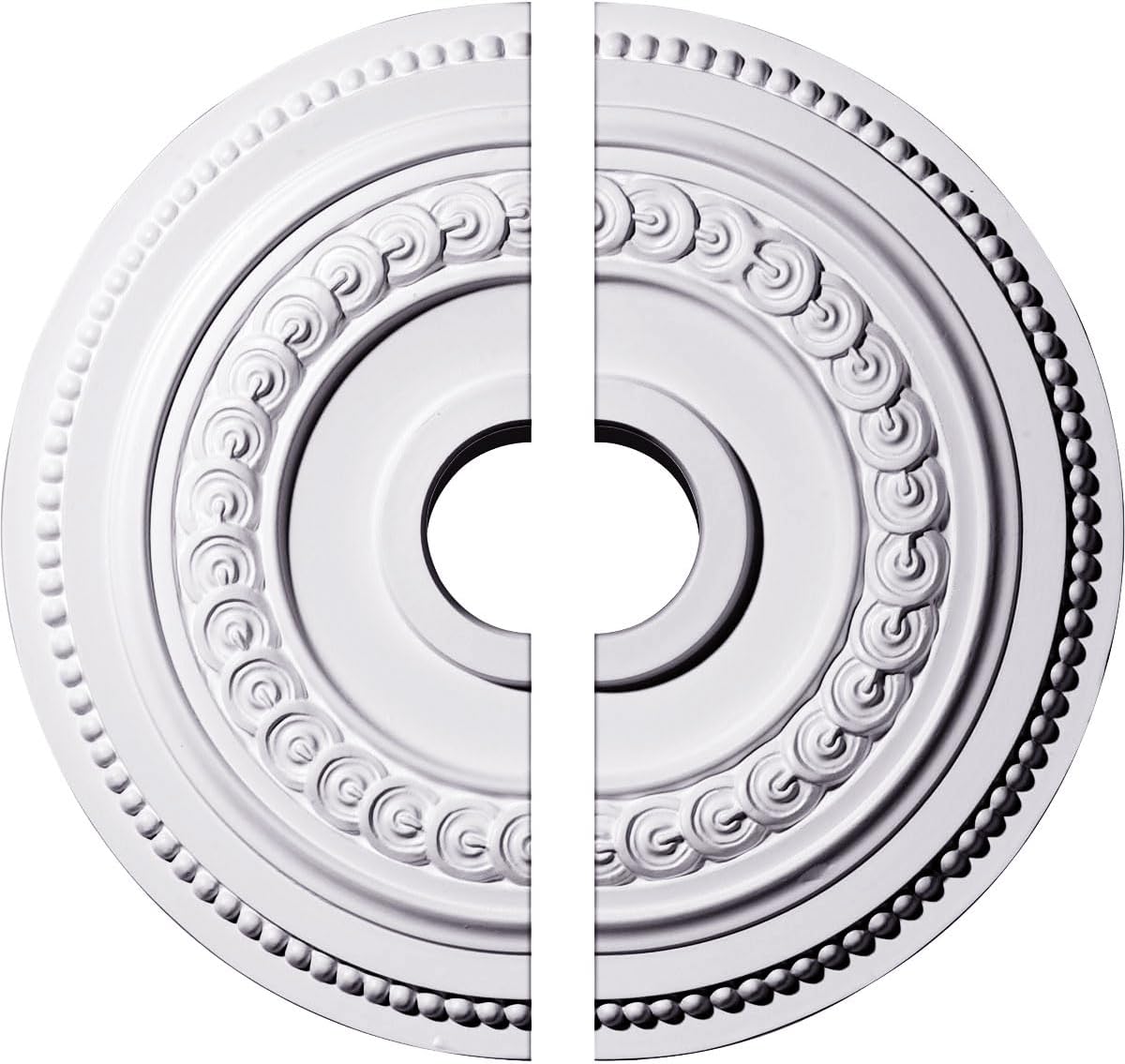 Ekena Millwork CM18OL12 18"OD x 3 3/8"ID x 7/8"P Oldham Ceiling Medallion, Fits Canopies up to 8-5/8", 2 Piece