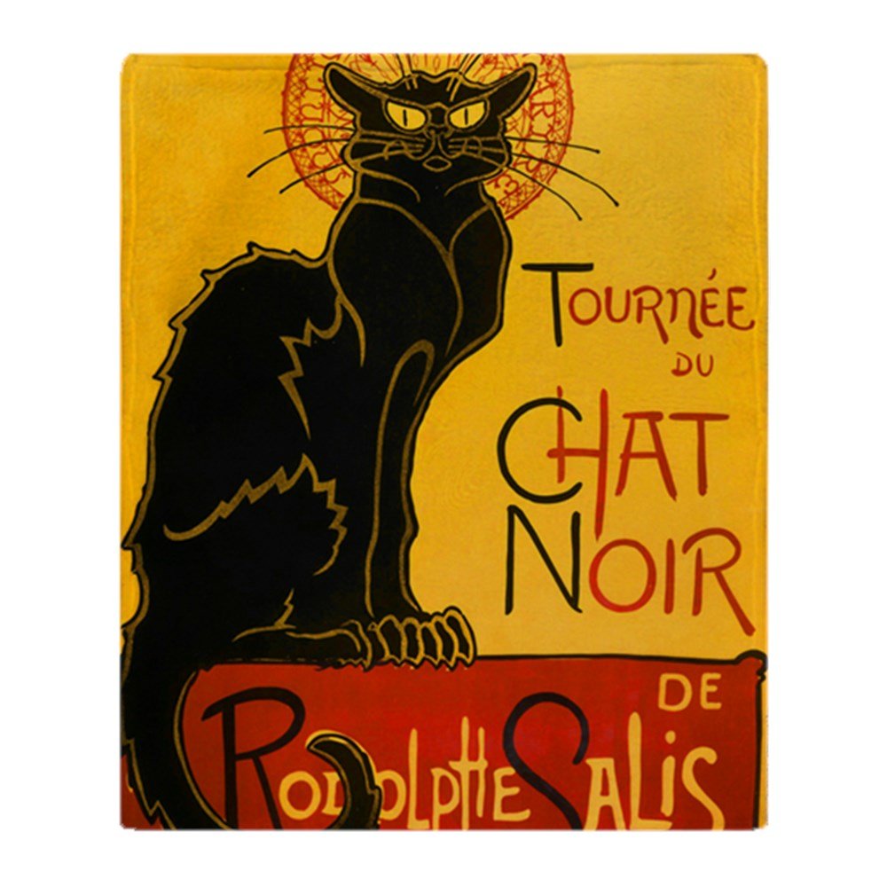 Cafepresschat Noir Vintage Throw Blanket Super Soft Fleece Plush